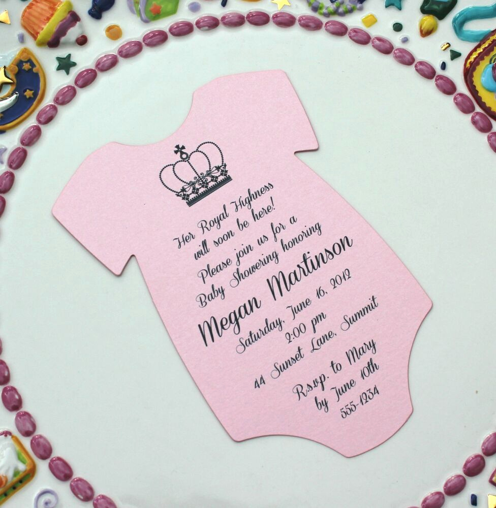 Onesie Baby Shower Invitation Best Of Baby Shower Princess Invitation Esie Printed On Pink