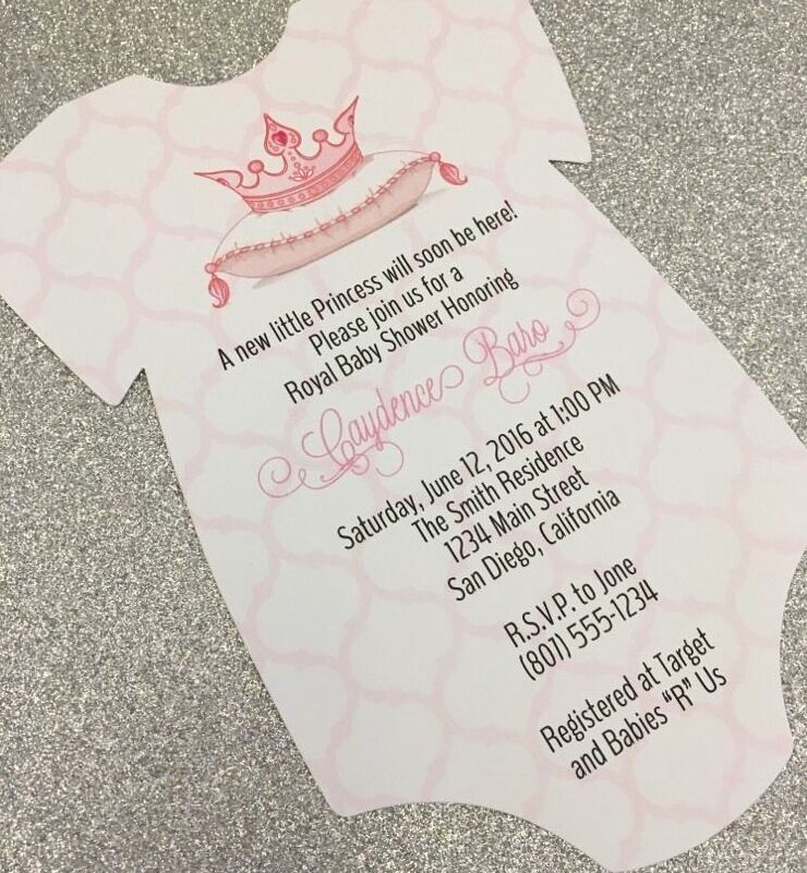 Onesie Baby Shower Invitation Unique 20 Baby Shower Invitations Esie with Pink Princess