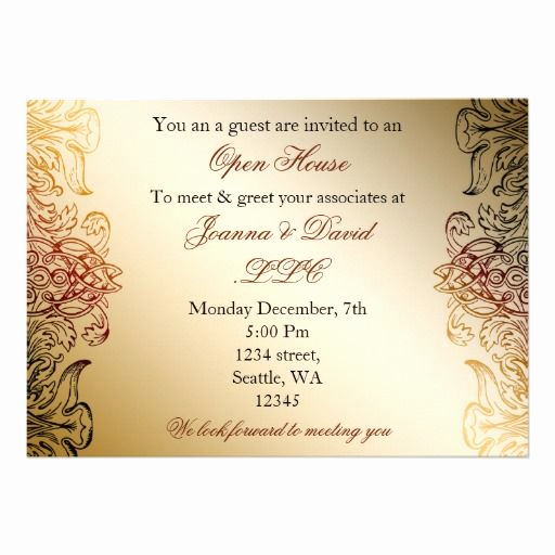 Open House Invitation Wording Elegant Gold Elegant Corporate Party Invitation