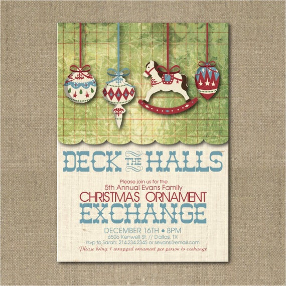 Ornament Exchange Invitation Wording Awesome Items Similar to Printable ornament Exchange Christmas