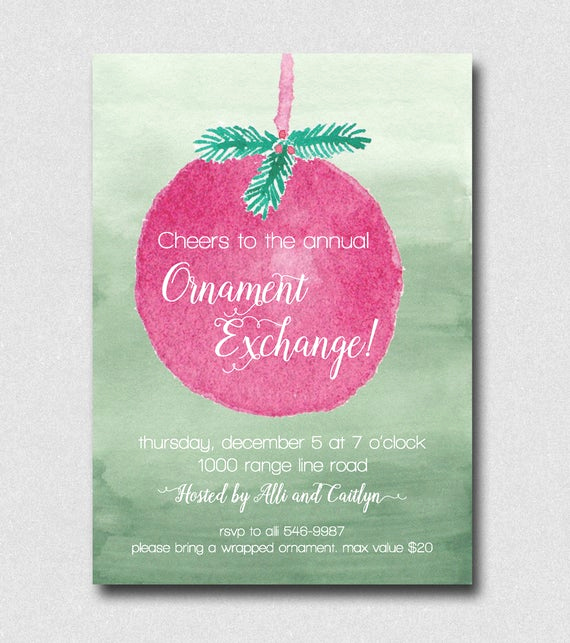 Ornament Exchange Invitation Wording Awesome ornament Exchange Invitation Christmas Party Invitation