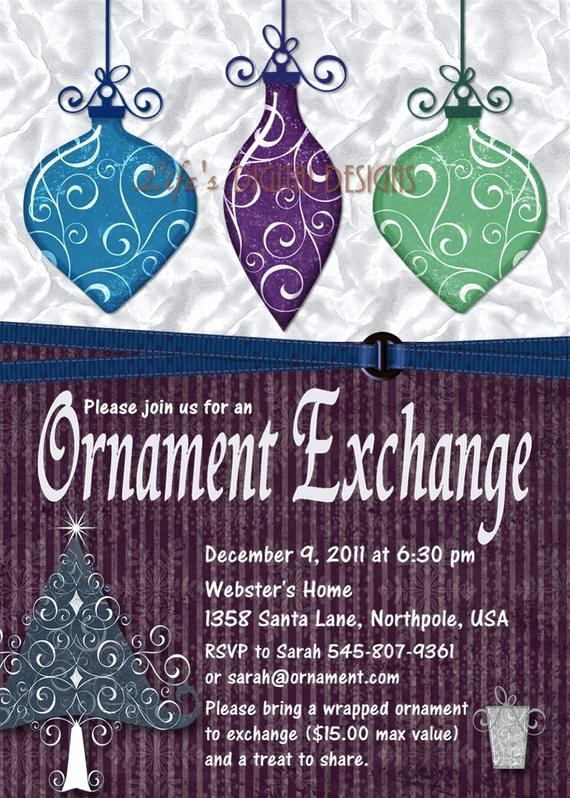 Ornament Exchange Invitation Wording Inspirational Items Similar to ornament Exchange Invitation Holiday