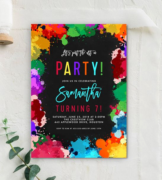 Painting Party Invitation Template Inspirational Free Editable Birthday Party Invitation Template Art