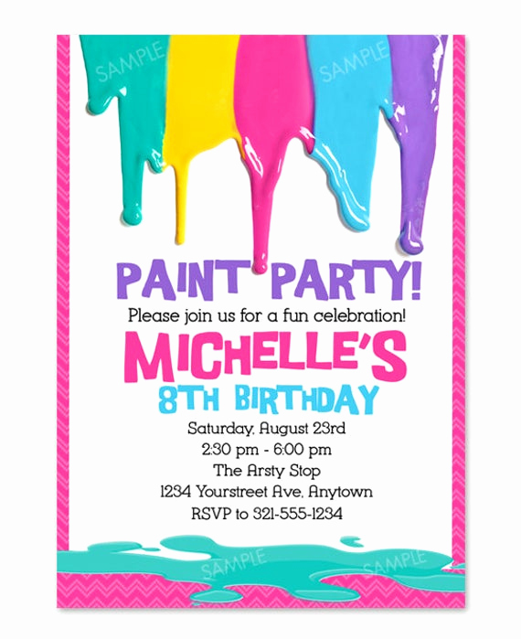 Painting Party Invitation Template Unique Painting Party Invitation for Arts and Crafts by Pixelparade