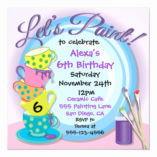 Painting Party Invitation Wording Awesome Ceramic Pottery Painting Party Invitations