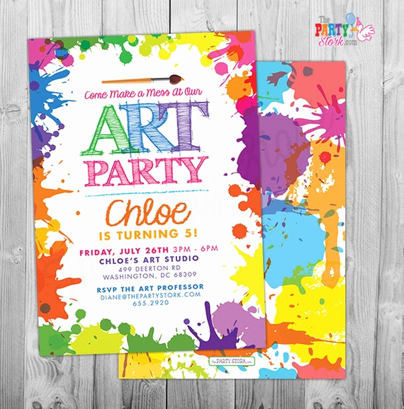 Painting Party Invitation Wording New Art Paint Party Invitations Printable Birthday Invitation