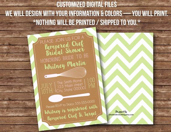 Pampered Chef Bridal Shower Invitation Luxury Items Similar to Digital Files Pampered Chef Kitchen