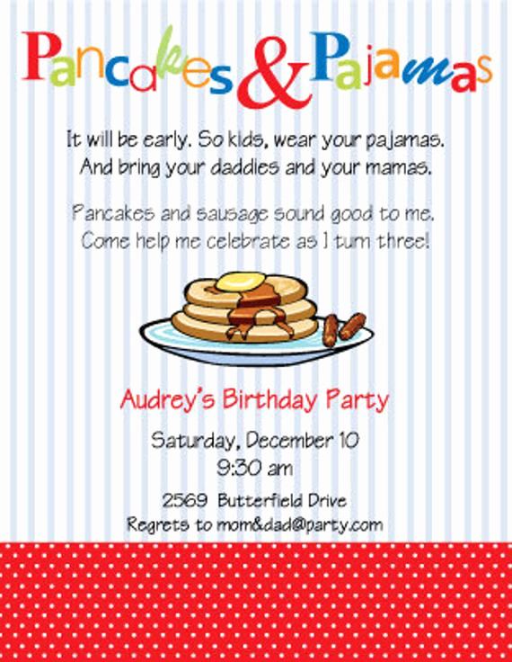 Pancakes and Pajamas Invitation Fresh Items Similar to Pancakes and Pajamas Party Invitation On Etsy