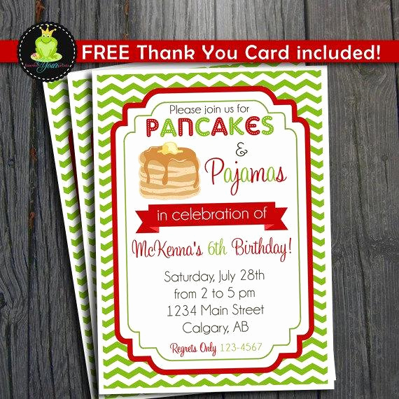 Pancakes and Pajamas Invitation Unique Items Similar to Pancakes and Pajamas Party Invitation