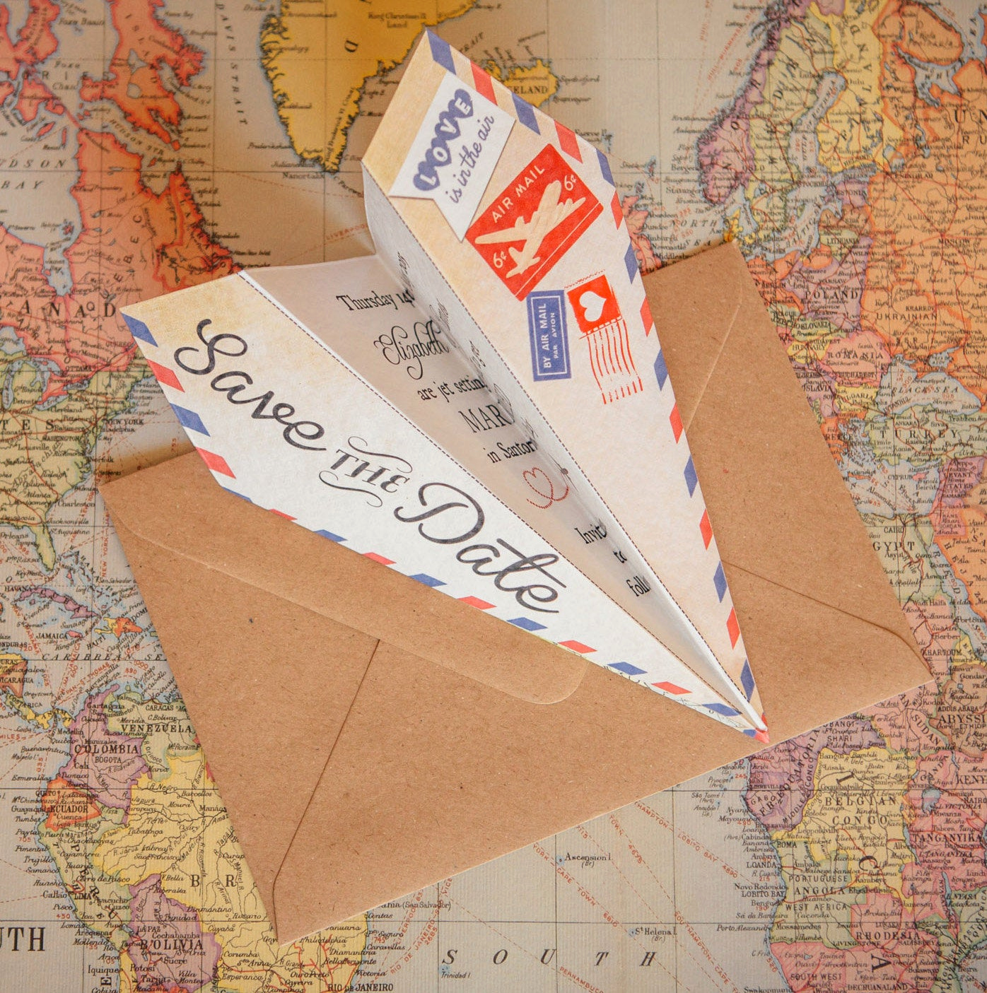 Paper Airplane Invitation Template Unique Diy Printable Vintage Airmail Save the Date Paper Airplane
