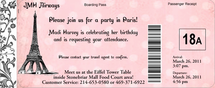 Paris Passport Invitation Template Elegant 17 Best Images About 15th Party Paris theme On Pinterest