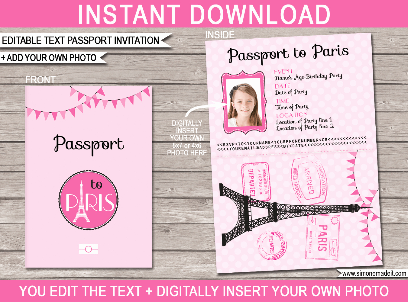 Paris Passport Invitation Template New Paris Passport Invitation Template with Photo