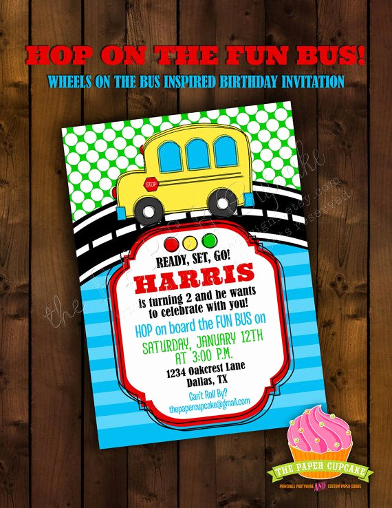 Party Bus Invitation Wording Beautiful Printable Invitation Design Fun Bus Wheels On the Bus