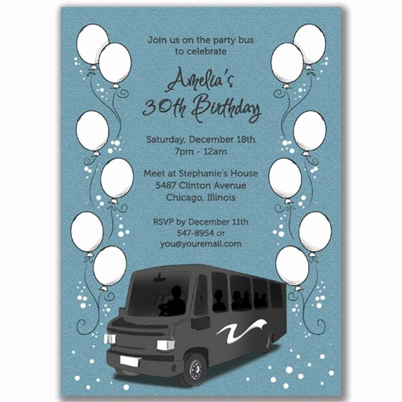 Party Bus Invitation Wording Inspirational Items Similar to 15 Party Bus Invitations Balloons for A