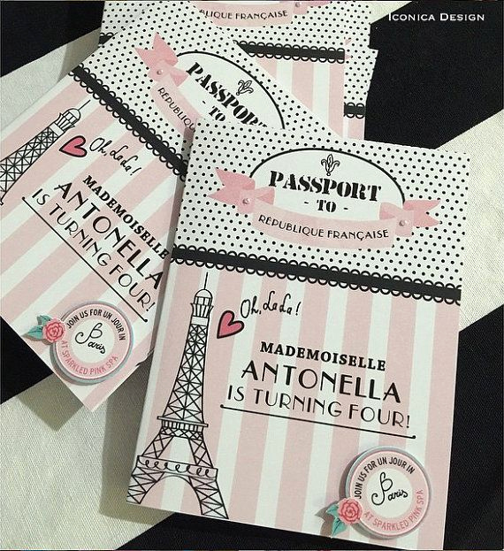 Passport Invitation Template Free Elegant Passport Style Parisian Birthday Invitations by
