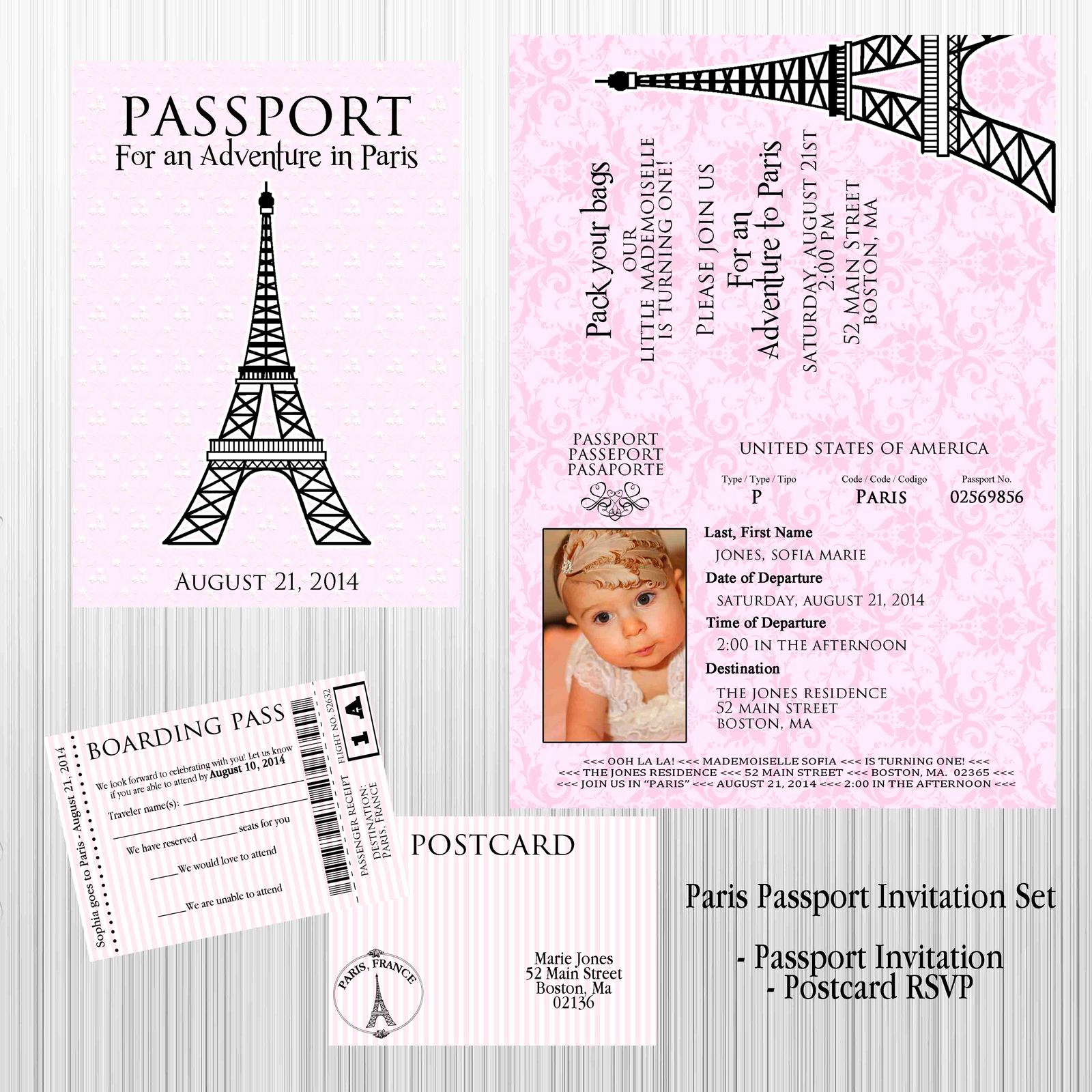 Passport to Paris Invitation Beautiful Paris Passport Birthday Baby Shower Custom and 50 Similar