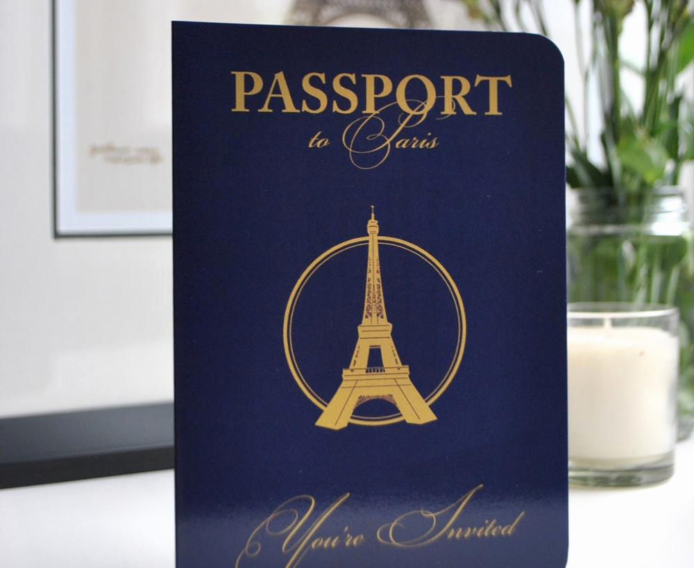 Passport to Paris Invitation Elegant Paris themed Passport Wedding Invitation with An Eiffel