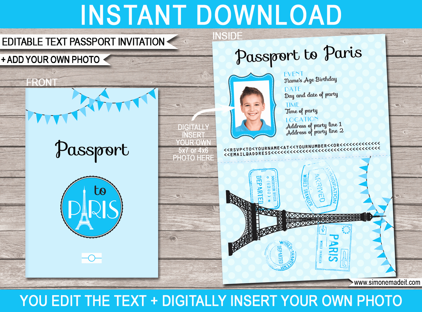 Passport to Paris Invitation Lovely Paris Passport Birthday Invitation Template