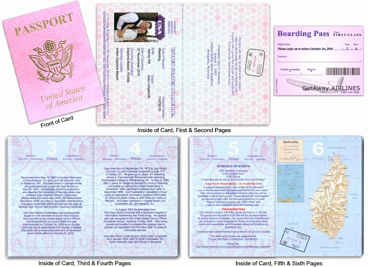 Passport Wedding Invitation Template Beautiful Custom Passport Invitation Cards