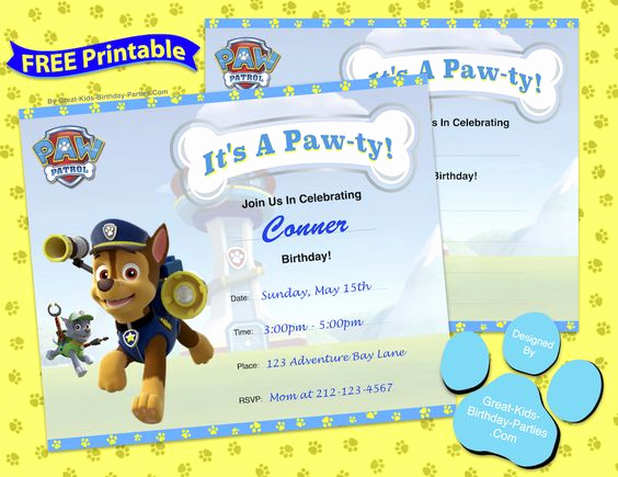 Paw Patrol Birthday Invitation Template Best Of Free Paw Patrol Birthday Invitation Template More Free