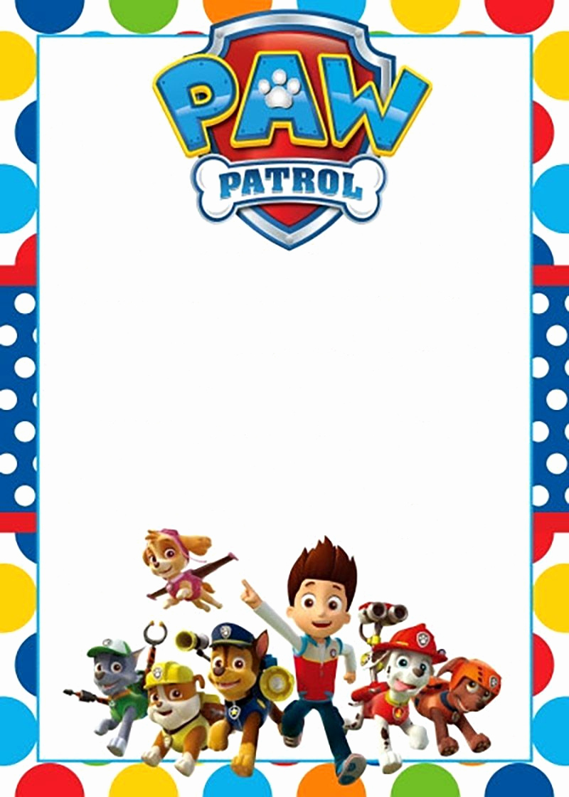 Paw Patrol Birthday Invitation Template Lovely Free Printable Paw Patrol Invitation Template