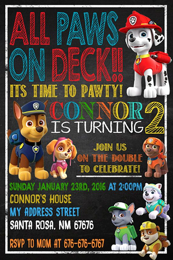 Paw Patrol Invitation Ideas Inspirational 30 Best Birthday Party Images On Pinterest