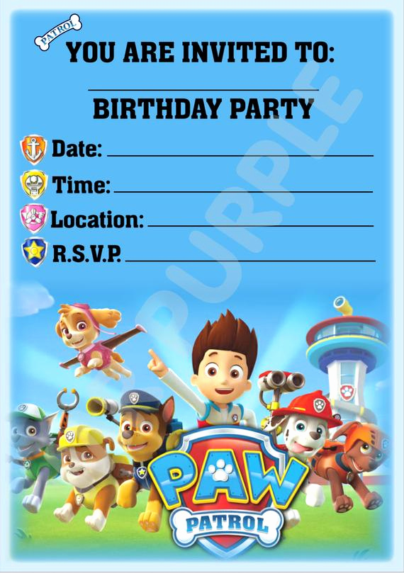 Paw Patrol Invitation Template Blank Luxury Unavailable Listing On Etsy