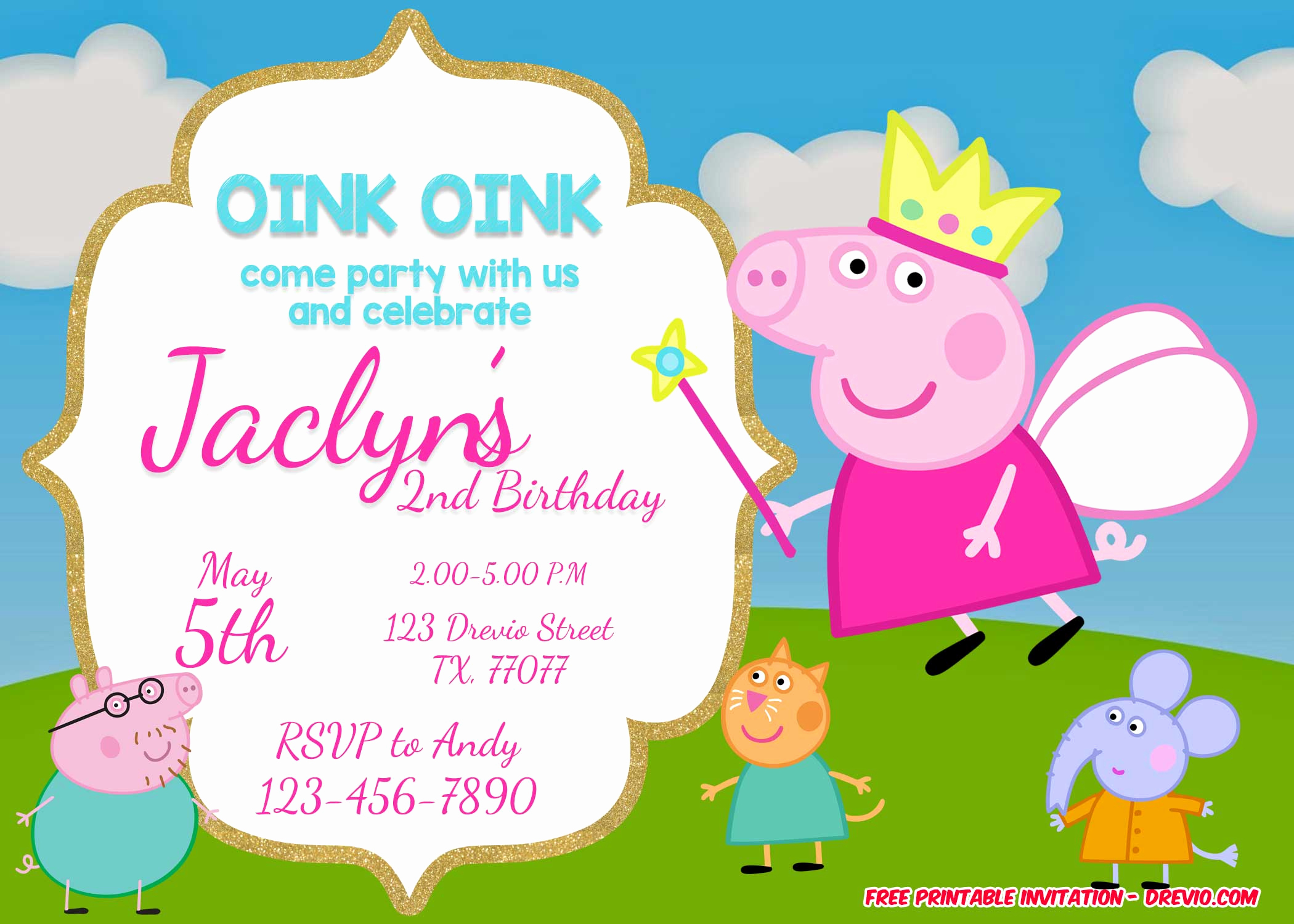 Peppa Pig Invitation Template New Free Printable Peppa Pig Invitation Birthday Templates