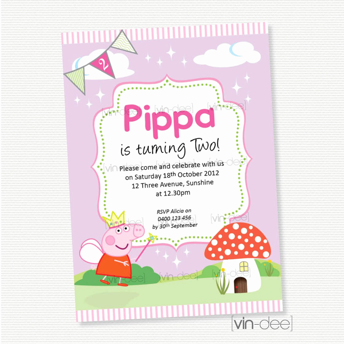 Peppa Pig Invitation Template Unique Peppa Pig Birthday Invitations