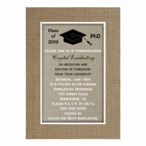 Phd Graduation Party Invitation Wording Luxury Phd Doctoral Graduation Announcement Invitation