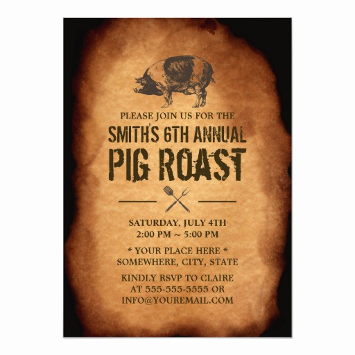 Pig Roast Invitation Template Free Elegant Vintage Old Annual Pig Roast Bbq Party Invitations