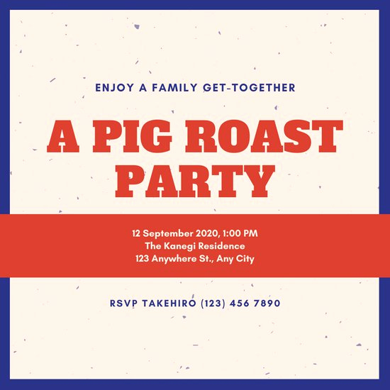 Pig Roast Invitation Template Free Fresh Customize 46 Pig Roast Invitation Templates Online Canva