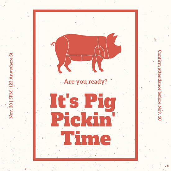 Pig Roast Invitation Template Free New Customize 46 Pig Roast Invitation Templates Online Canva