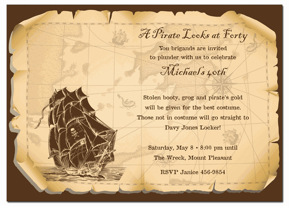 Pirate Party Invitation Templates Inspirational A Pirate Looks at forty Invitations by Noteworthy