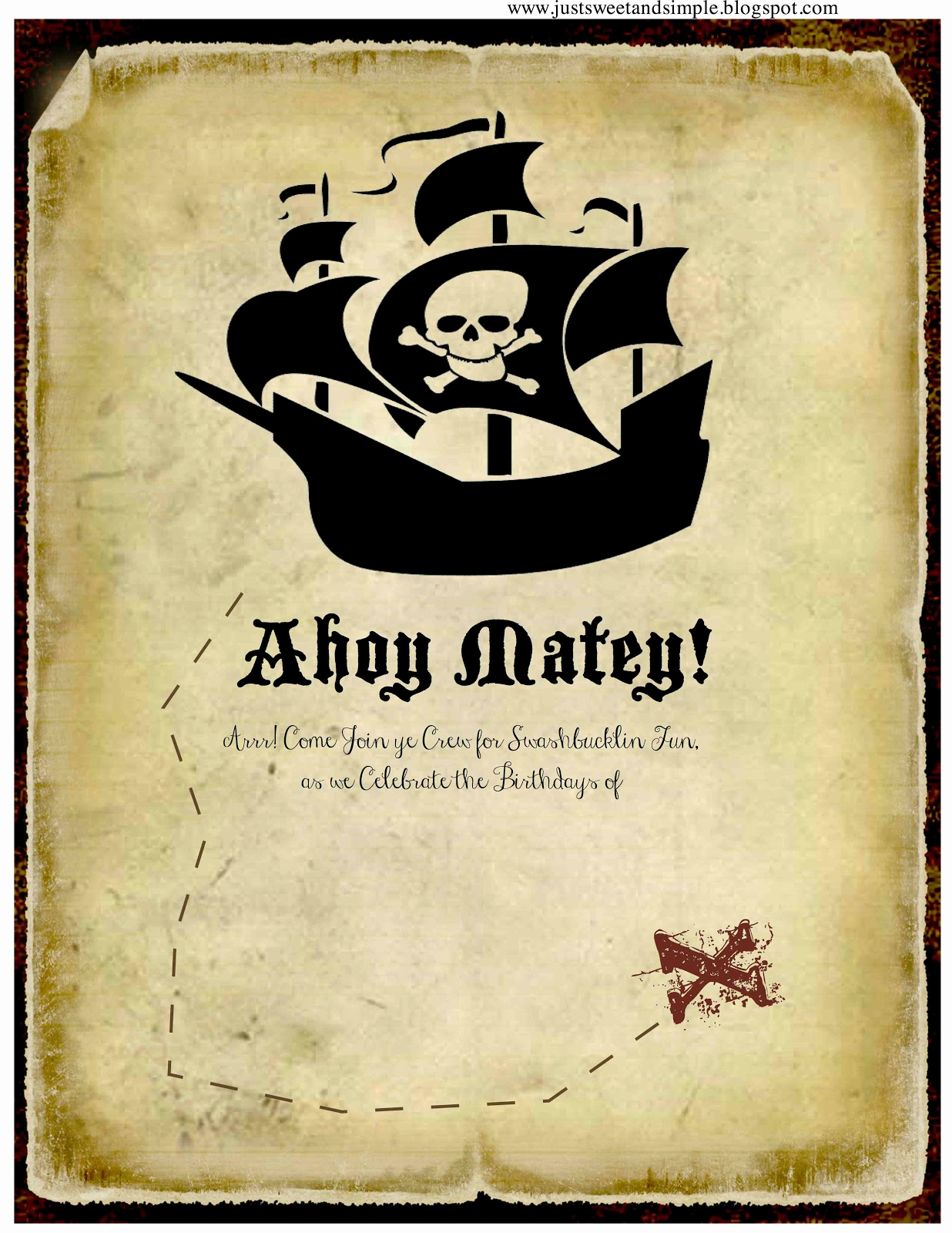 Pirate Party Invitation Templates Inspirational Just Sweet and Simple Pirate Party Invitations