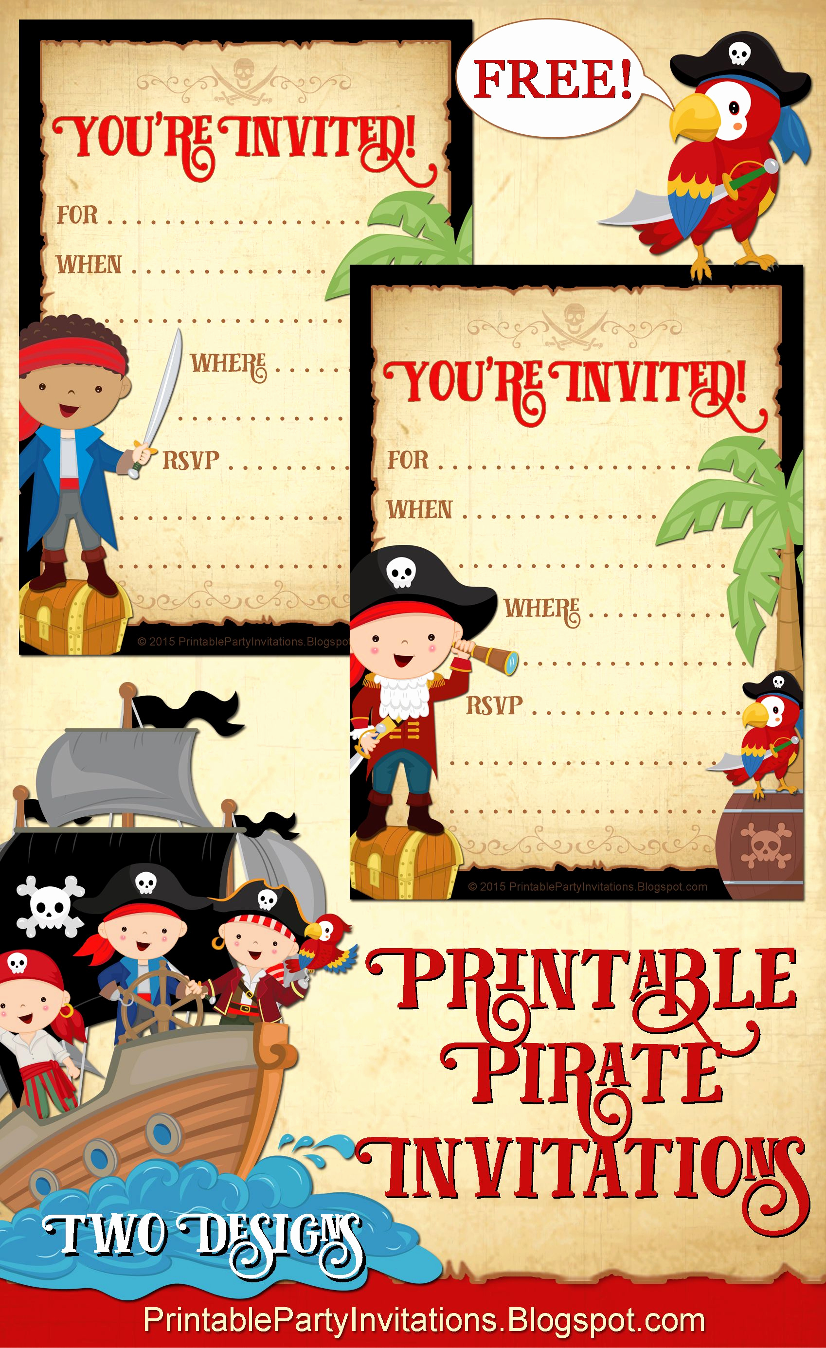 Pirate Party Invitation Wording Inspirational Free Printable Pirate Party Invitations 2 Designs