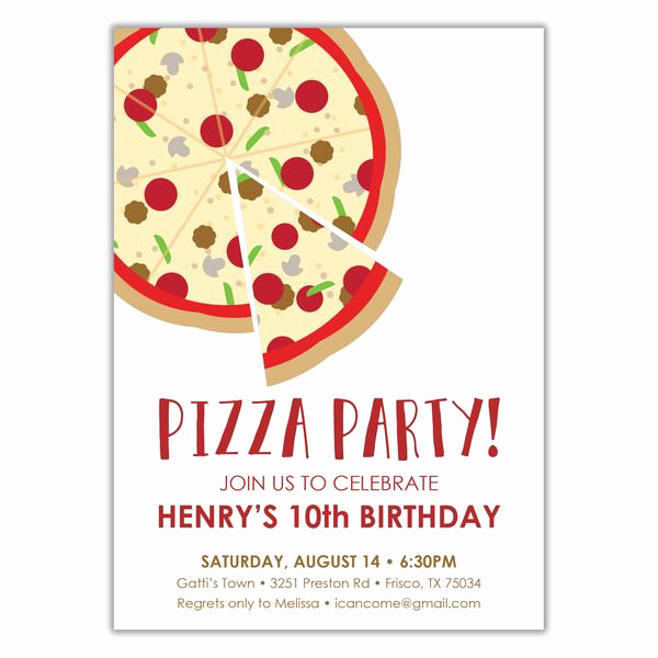 Pizza Party Birthday Invitation Fresh Pizza Party Birthday Invitation Brown Paper Studios
