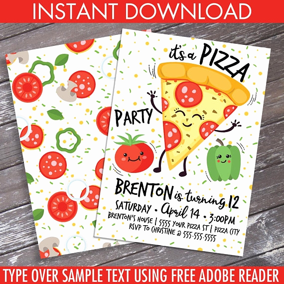Pizza Party Invitation Templates Lovely 15 Pizza Party Invitation Designs &amp; Templates Psd Ai