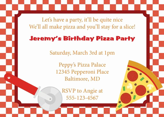 Pizza Party Invitation Wording Unique Pizza Party Invitation Invite Diy Printable by Cowprintdesigns