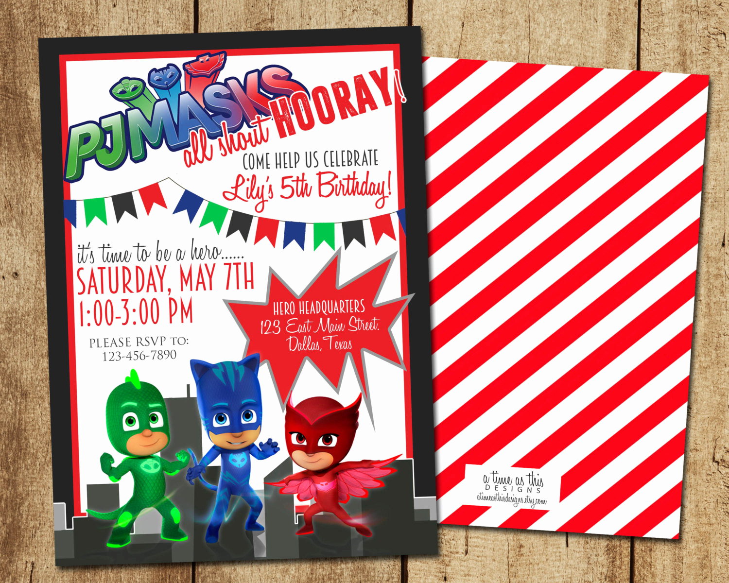 Pj Mask Invitation Template Fresh Pj Masks Birthday Invitation Digital Printable Pj Masks