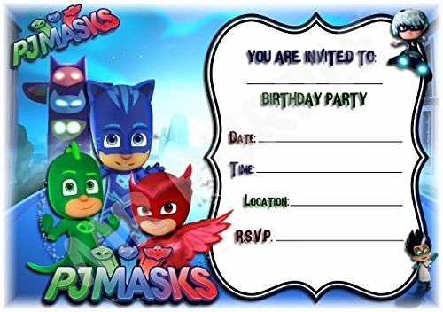 Pj Masks Invitation Template New A5 Disney Kids Childrens Birthday Party Invitations X 12