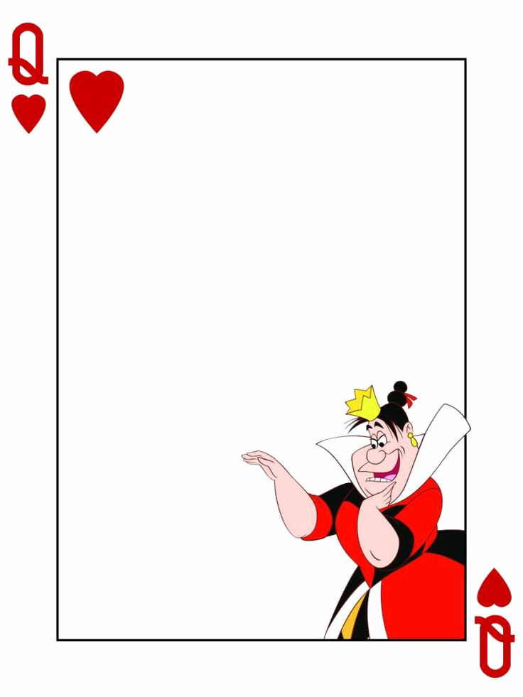 Playing Card Invitation Template Free Fresh Queen Of Hearts Playing Card with Queen Project Life