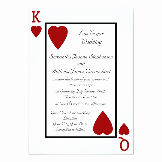 Playing Card Invitation Template Free Inspirational Playing Card King Queen Wedding Invitations