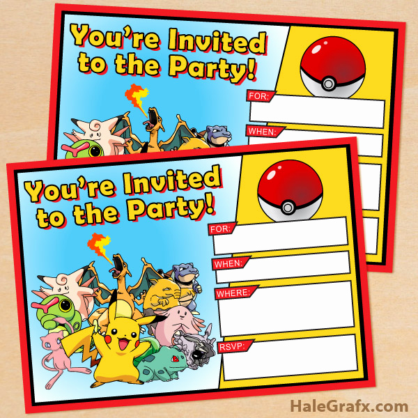 Pokemon Birthday Invitation Templates Free Elegant Free Printable Pokémon Birthday Invitation