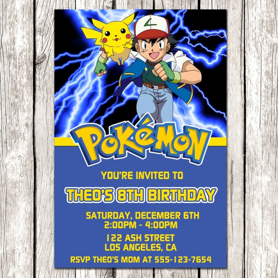 Pokemon Invitation Template Free Awesome Pokemon Invitation Pokemon Birthday Party Diy Printable