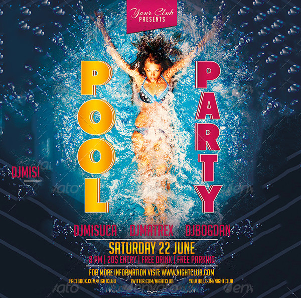 Pool Party Invitation Template Unique 36 Pool Party Invitation Templates Psd Ai Word