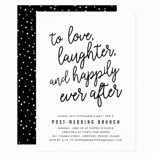 Post Wedding Reception Invitation Wording Beautiful Happily Ever after Post Wedding Brunch Invitation