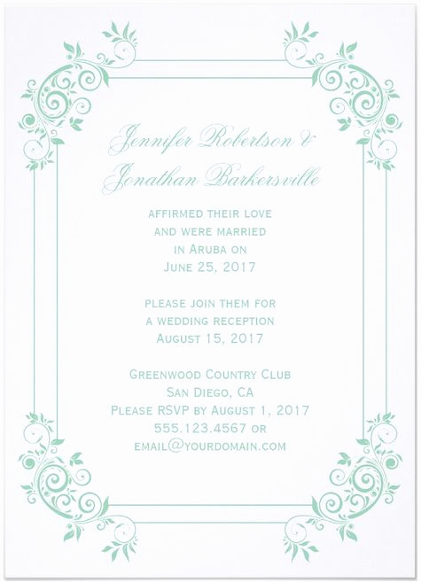 Post Wedding Reception Invitation Wording Lovely 21 Beautiful at Home Wedding Reception Invitations