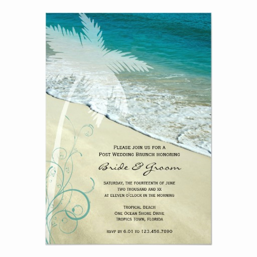 Post Wedding Shower Invitation Wording Awesome Tropical Beach Post Wedding Brunch Invitation
