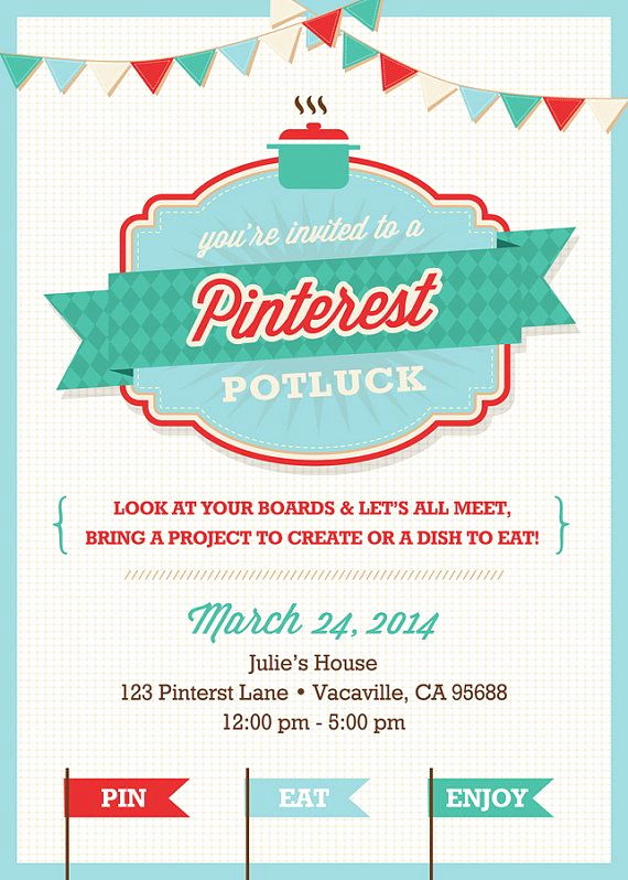Potluck Baby Shower Invitation Inspirational Pinterest Potluck Party Invitation Printable by